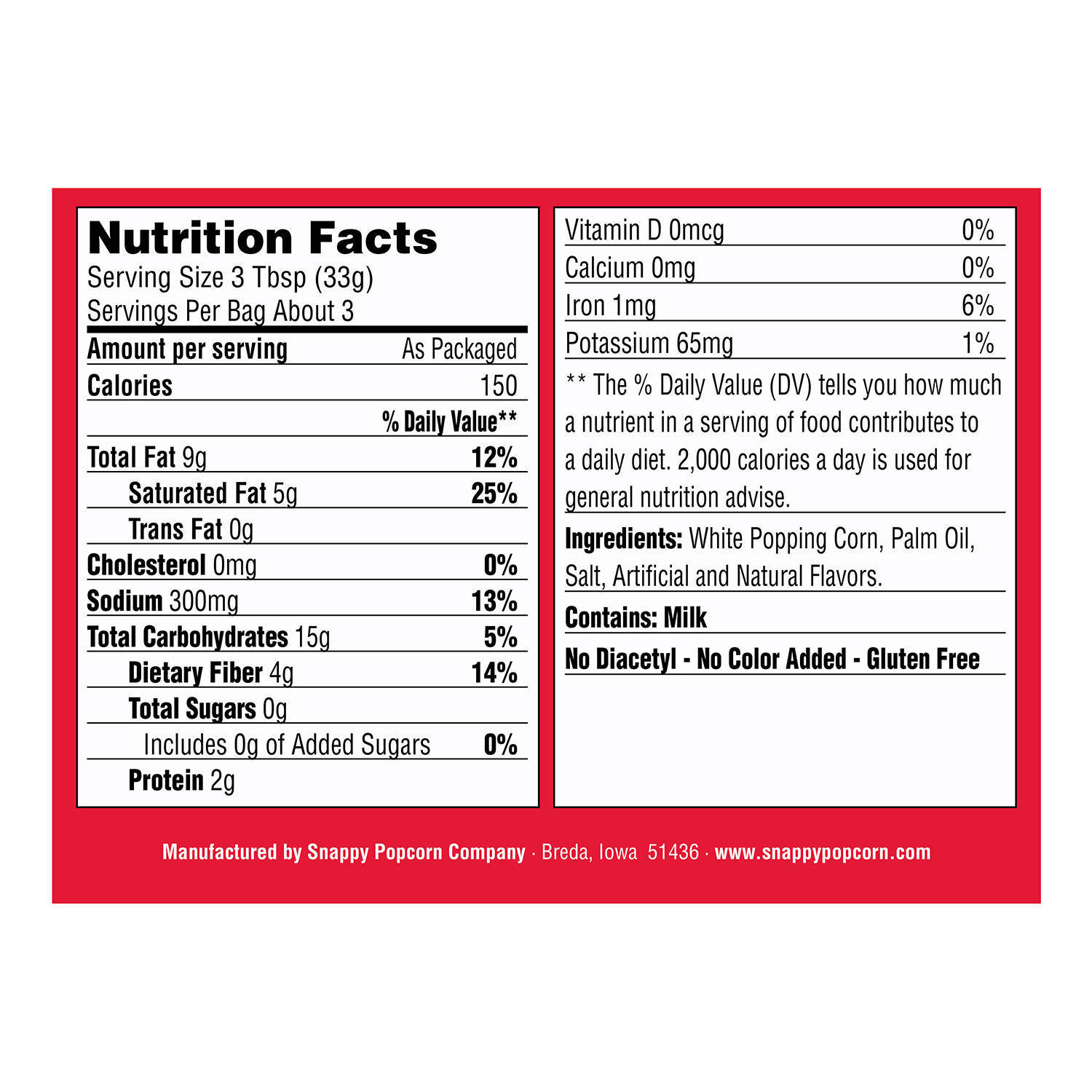 Snappy® Buttery White Microwave Popcorn Snappy Popcorn