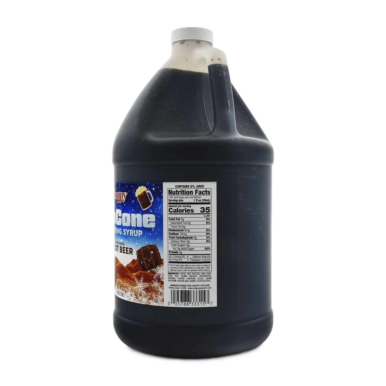 Snappy Root Beer Snow Cone Syrup, 1gal | Snappy Popcorn