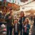 Enjoying Corn Dogs at a fair