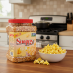 Snappy Yellow Popcorn Kernels with popped popcorn on kitchen counter