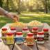 All Snappy Popcorn Salts and Seasonings at outdoor picnic