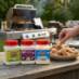 Snappy Ranch, Parmesan Garlic and White Cheddar seasonings for grilling