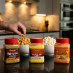 Snappy Cheddar Cheese, Buttery Flavored Theater Salt and Caramel Glaze used at home in kitchen