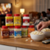 Snappy Popcorn Salts and Seasoning being used on family movie night