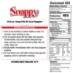 10.6 oz Snappy Pack packets for 8 oz popper, popping instructions, and nutrition facts.