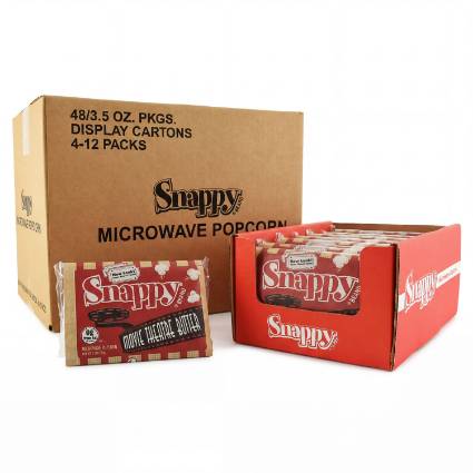 Snappy Movie Theater Butter Microwave Popcorn 48-Count Shelf Display Box