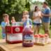 Snappy Fruit Punch Sno Cones being enjoyed at a backyard party.